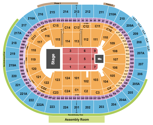 Xfinity Mobile Arena Andrea Bocelli Seating Chart